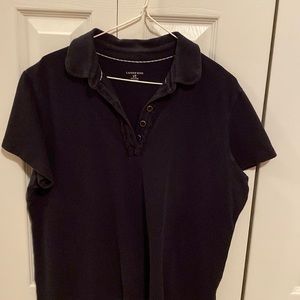 Land’s End size LP (14-16) Navy Cotton S/L Polo